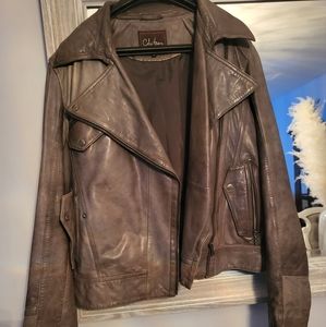 Cole Haan leather green jacket